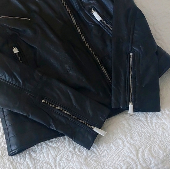 Barneys Moto Black Leather Jacket - Picture 7 of 10